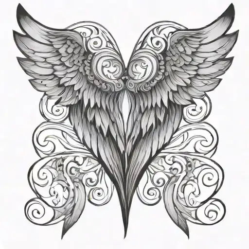 gemini wing tattoo design idea