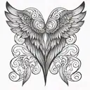 gemini wing tattoo design idea