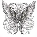 gemini wing tattoo design idea
