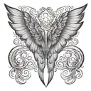 gemini wing tattoo design idea