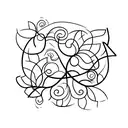 botanical vines and cherry blossom-like flowers symbolizing perseverance and grit tattoo design idea
