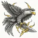 swat eagle holding dagger and lightning tattoo design idea