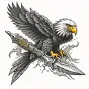 swat eagle holding dagger and lightning tattoo design idea