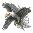 swat eagle holding dagger and lightning tattoo design idea