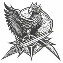 swat eagle holding dagger and lightning tattoo design idea