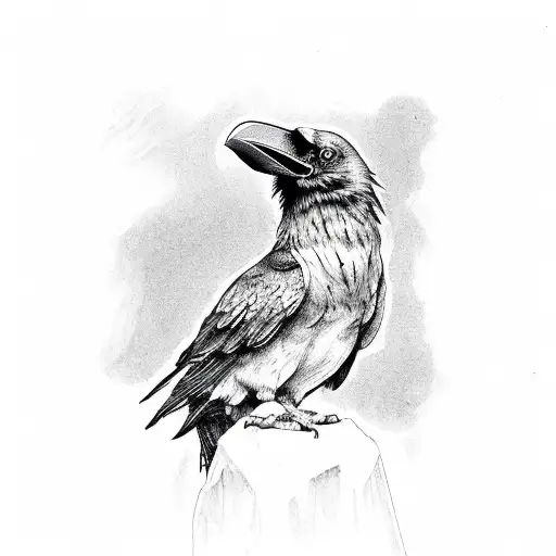 Edgar Allen Poe Raven  tattoo design idea