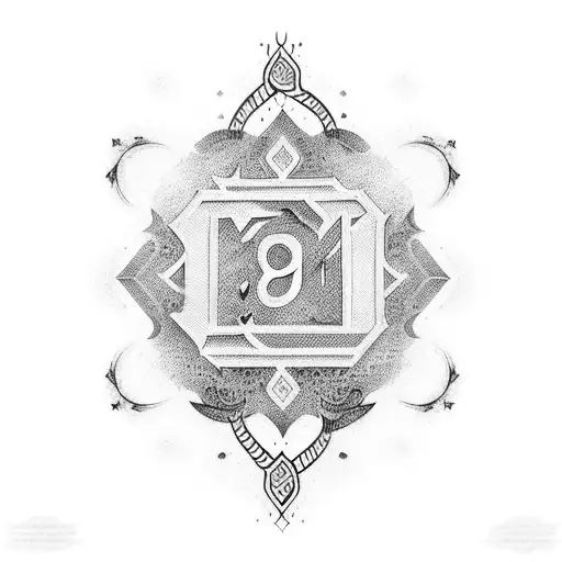 number 8 in arabic tattoo design idea