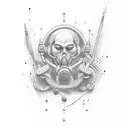 guy drowning  tattoo design idea