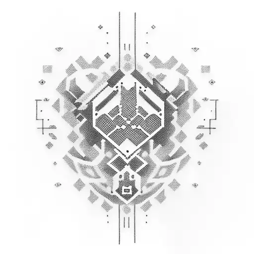 A tattoo of a pixelated video game controller with soundwaves emanating from it tattoo design idea