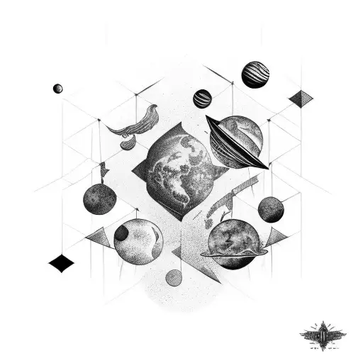 celestial bodies tattoo design idea