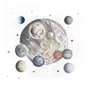 celestial bodies tattoo design idea