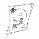 polaroid of an island in the sun  tattoo design idea