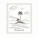 polaroid of an island in the sun  tattoo design idea