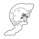 polaroid of an island in the sun  tattoo design idea