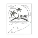 polaroid of an island in the sun  tattoo design idea