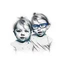 sibling matching tattoo design idea