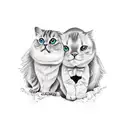 sibling matching tattoo design idea