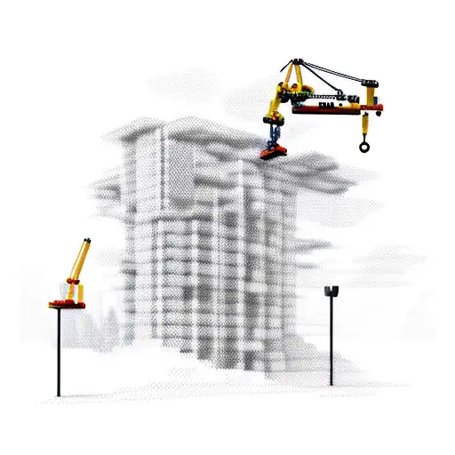 lego construction crane tattoo design idea