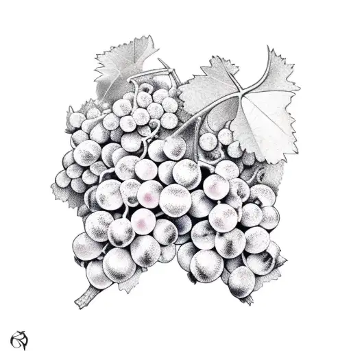 bunch of grape, cross tattoo design idea