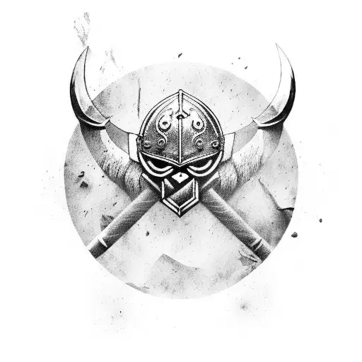 viking, crows,  runes tattoo design idea