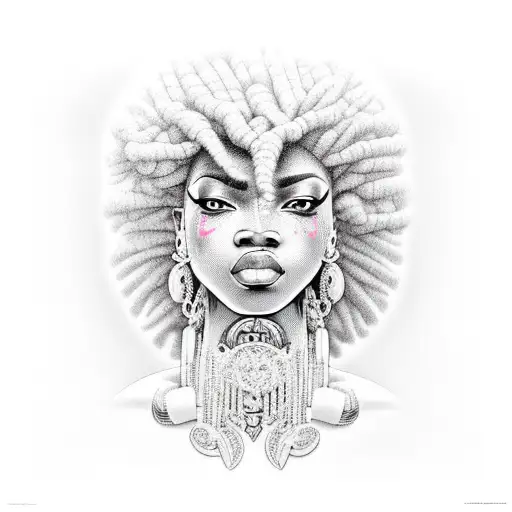 Afrocentric  woman  tattoo design idea