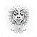 Afrocentric  woman  tattoo design idea