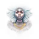 Afrocentric  woman  tattoo design idea