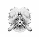 Afrocentric  woman  tattoo design idea