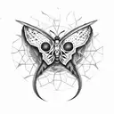 moth skull moon eclipse  tattoo design idea