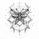 moth skull moon tattoo design idea