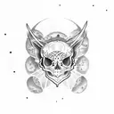 moth skull moon eclipse  tattoo design idea