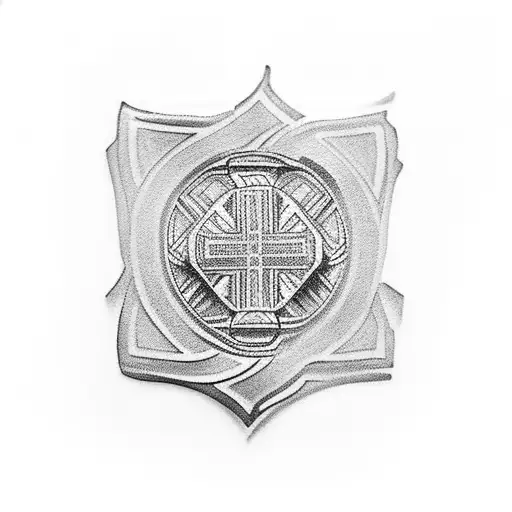 saint benedict medal tattoo design idea