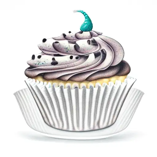Fancy Cupcake with a label that says "Eat me"  tattoo design idea