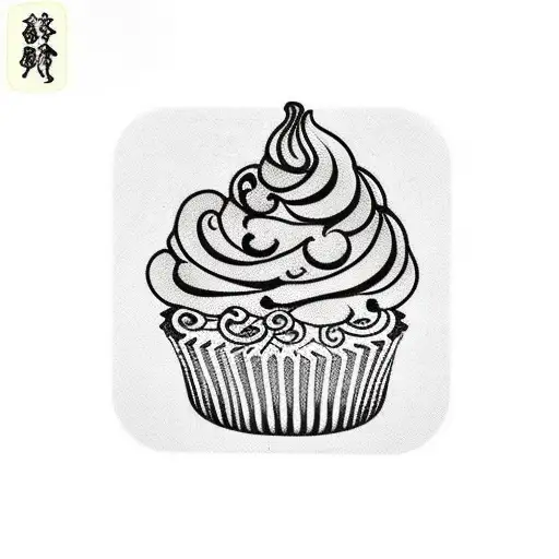 Fancy Cupcake with a label that says "Eat me"  tattoo design idea