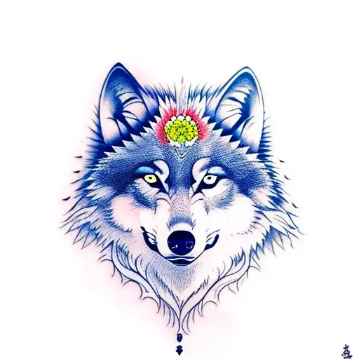 native american wolf tattoo howling