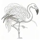 Flamingo with Sisemore going down it's neck tattoo design idea