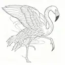 Flamingo with Sisemore going down it's neck tattoo design idea