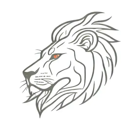 A minimalist lion head with the Galatasaray logo subtly incorporated into the mane tattoo design idea