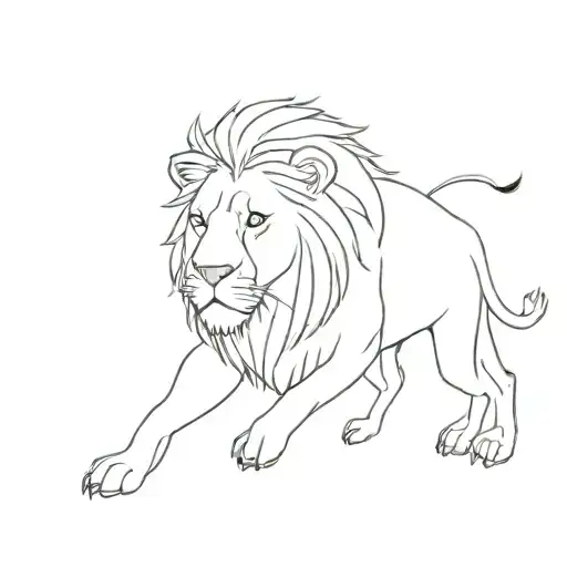 Lion Minimal tattoo design idea