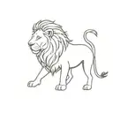 Lion Minimal tattoo design idea