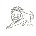 Lion Minimal tattoo design idea