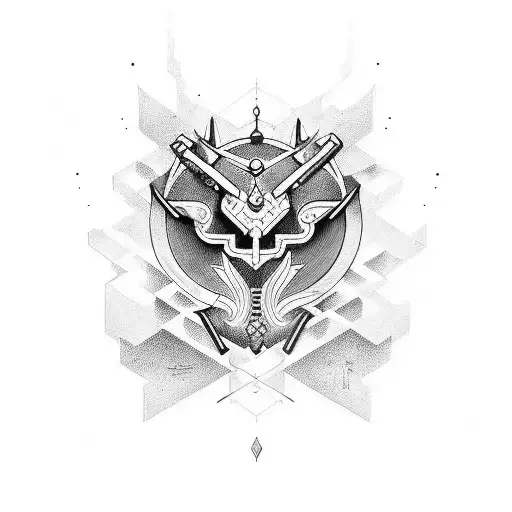 Create a tattoo that blends art creation tools with coding symbols tattoo design idea