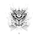 Create a tattoo that blends art creation tools with coding symbols tattoo design idea