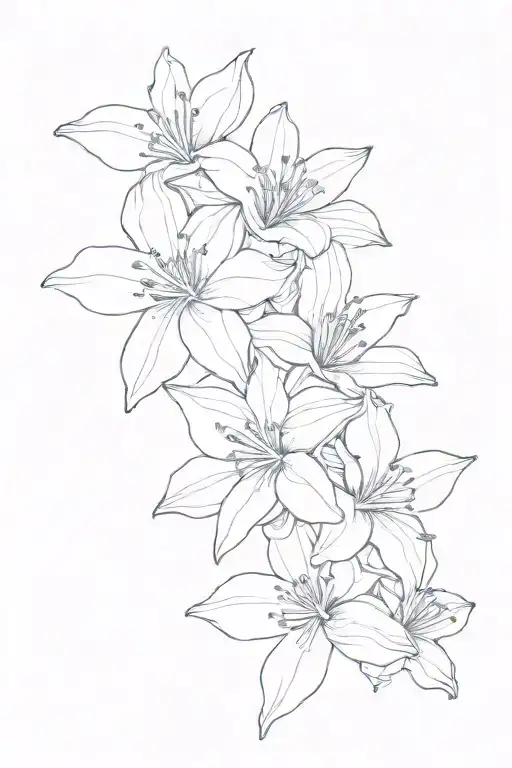 azalea flower outline tattoo design idea