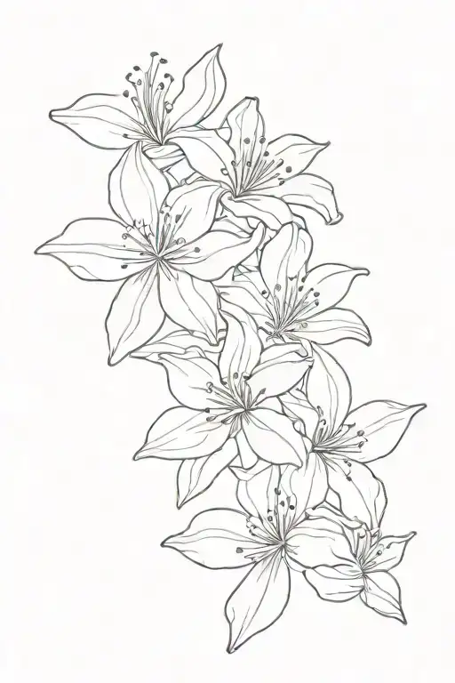azalea flower outline tattoo design idea