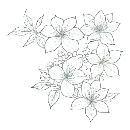 only four azalea flowers wrapped tattoo design idea