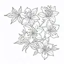 four azalea flowers wrapped tattoo design idea
