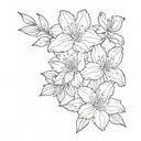 four azalea flowers wrapped tattoo design idea