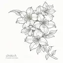 four azalea flowers wrapped tattoo design idea