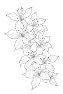 single  azalea flower outline tattoo design idea